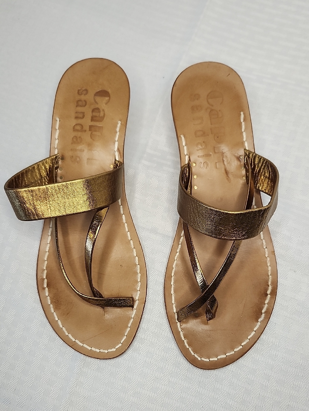 Capri Leather Kitten Heel Sandals Made In Italy
